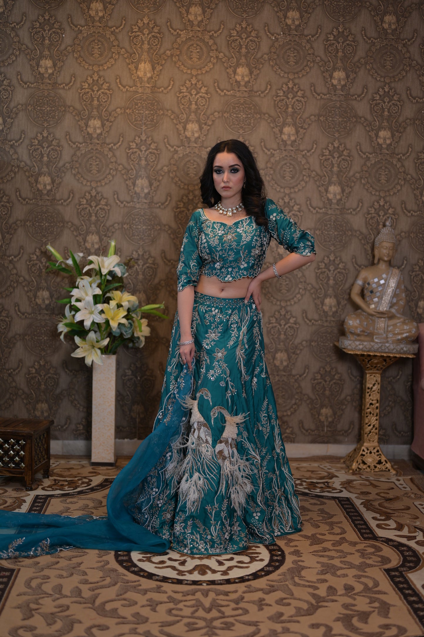 Peacock Hand Made Lehenga